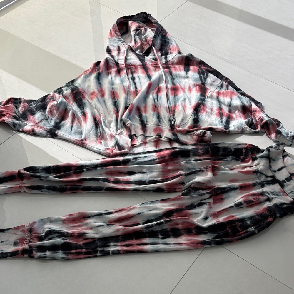 Young Fabulous & Broke Pink and Black Tie-Dye Hoodie